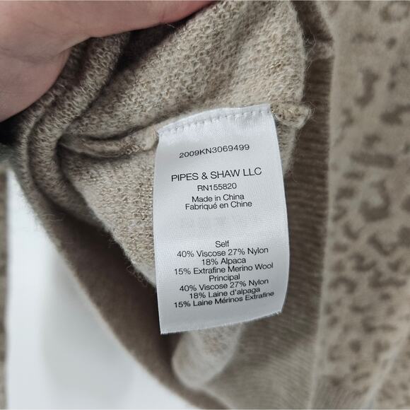 Veronica Beard Oatmeal Leopard Print Tilda Pullover Sweater Size M - Picture 7 of 8